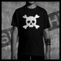 E0002 T-Shirt tête de mort Skullhead Pirate pixels
