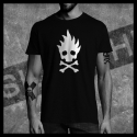 H0006 T-Shirt tête de mort Skullhead Pirate flamme fire