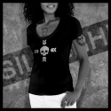 F0008 T-Shirt tête de mort Skullhead pirate cible fleches