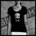 F0009 T-Shirt tête de mort Skullhead pirate crocs