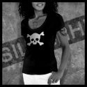 F0010 T-Shirt tête de mort Skullhead pirate drapeau classique