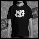 E0017 T-Shirt tête de mort Skullhead Pirate chat kitty