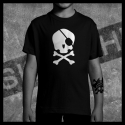 E0020 T-Shirt tête de mort Skullhead Pirate bandeau eye
