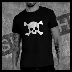 H0023 T-Shirt tête de mort Skullhead Pirate drapeau classique