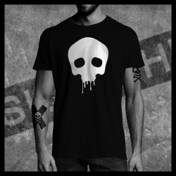 H0026 T-Shirt tête de mort Skullhead Pirate micro coulures