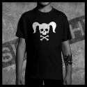 E0026 T-Shirt tête de mort Skullhead Pirate couettes