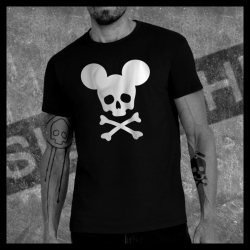 H0031 T-Shirt tête de mort Skullhead Pirate souris mickey mouse nez