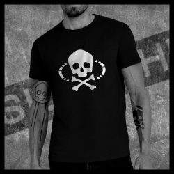 H0033 T-Shirt tête de mort Skullhead Pirate oval decoupe