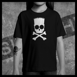 E0031 T-Shirt tête de mort Skullhead Pirate bart simpson