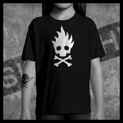 E0033 T-Shirt tête de mort Skullhead Pirate flamme fire