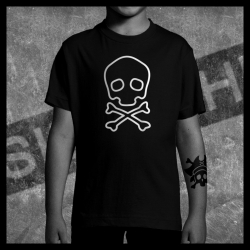 E0034 T-Shirt tête de mort Skullhead Pirate invert basique