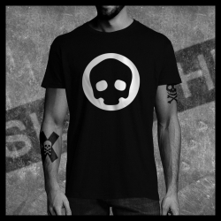 H0048 T-Shirt tête de mort Skullhead Pirate circle basique