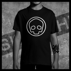 E0038 T-Shirt tête de mort Skullhead Pirate invert circle