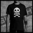 E0040 T-Shirt tête de mort Skullhead Pirate jack coutures