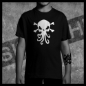 E0046 T-Shirt tête de mort Skullhead Pirate pieuvre octopus