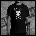 E0054 T-Shirt tête de mort Skullhead Pirate lapin cretin