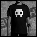 E0066 T-Shirt tête de mort Skullhead Pirate Minimal Pixels