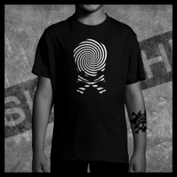 E0068 T-Shirt tête de mort Skullhead Pirate Spiral