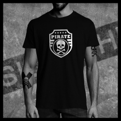 H0101 T-Shirt tête de mort Skullhead Pirate Police