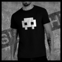 H0086 T-Shirt tête de mort Skullhead Pirate Minimal Pixels